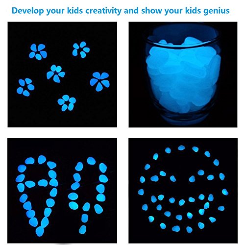 image for chic style 340pcs Glow in The Dark Garden Pebbles, Gardening Luminous 