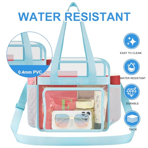 Image of Busiuw Clear Bag for Stadium Events, Stadium Approved 12x12x6 Clear Tote Bag for Sport Fan, Work Concert Travel