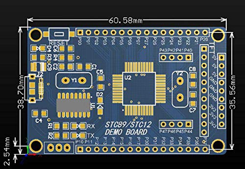 DollaTek Scheda Di Sviluppo 51 Microcontrollore 2 Pezzi – STC/AT Compatibile Con Base A Blocco, Alimentazione E ISP