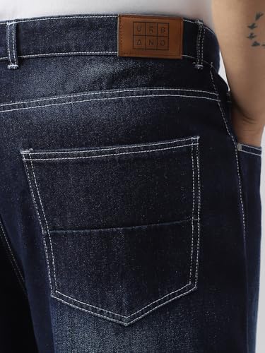 Image of Urbano Plus Men's Loose Baggy Fit Washed Jeans Non-Stretchable