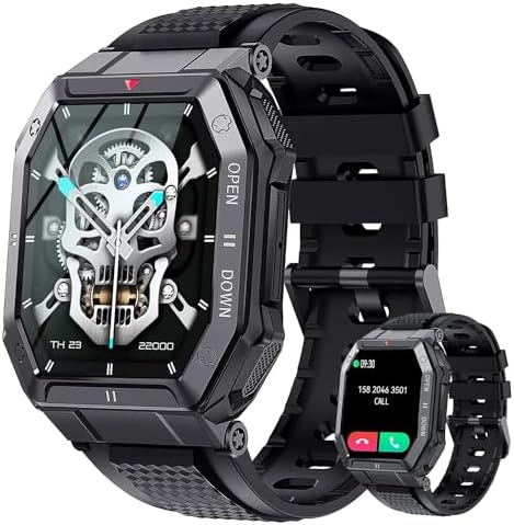 Smartwatch Relógio inteligente tático militar HD de 1,85" Resiste...