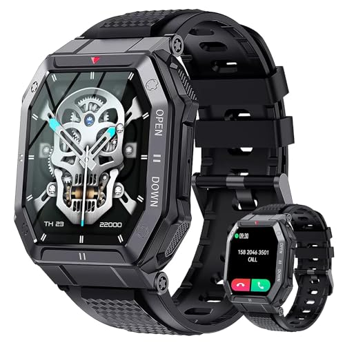 Smartwatch Relógio inteligente tático militar HD de 1,85