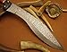 REG-0102, Custom Handmade Damascus Steel 14 Inches Kukri Knife - Solid Colored Pakka Wood Handle