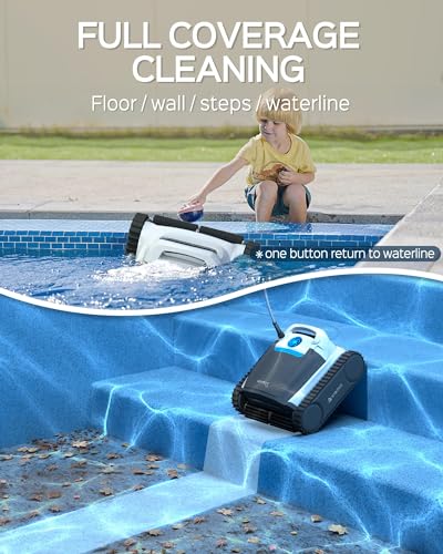 WYBOT Limpador Robótico de Piscina com Aplicativo com Fio M100 com Escalada de Parede, Tecnologia de