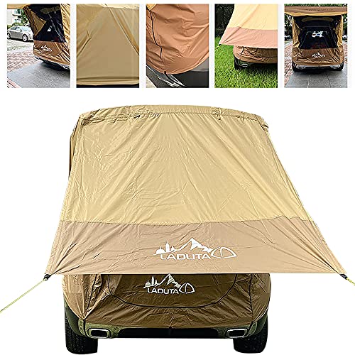 Portable Camping Car Trunk Tent Car Awning Tent Sun Shelter Tailgate Shade Awning Tent Car Awning Canopy Car Tent SUV Camping Car Tailgate Canopy Shade Tent with 2 Windproof Ropes