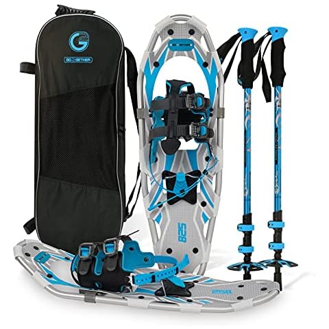 G2 25" Blue Light Weight Snowshoes with Trekking Poles Cover