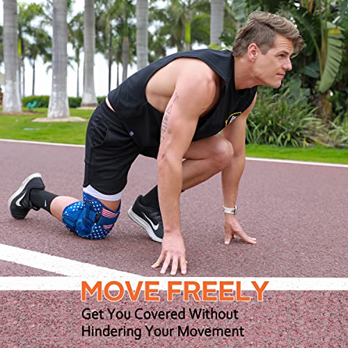 Omples Hinged Knee Brace For Knee Pain Knee Braces For Meniscus Tear Knee Support With Side Stabilizers For Women And Men Patella Knee Brace For Arthritis Pain Working Out Running American Flag (Xxx-Large) #TOP6