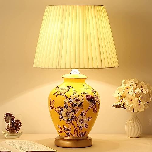 Lampe de table en céramique jaune style pot de gingembre - 2