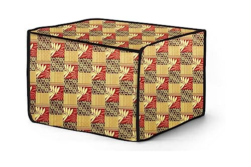 Image of The Furnishing Tree PVC Waterproof Microwave Oven Cover Compatible for Panasonic 27 L Convection NN-CD684BFDG Surface Pattern Yellow