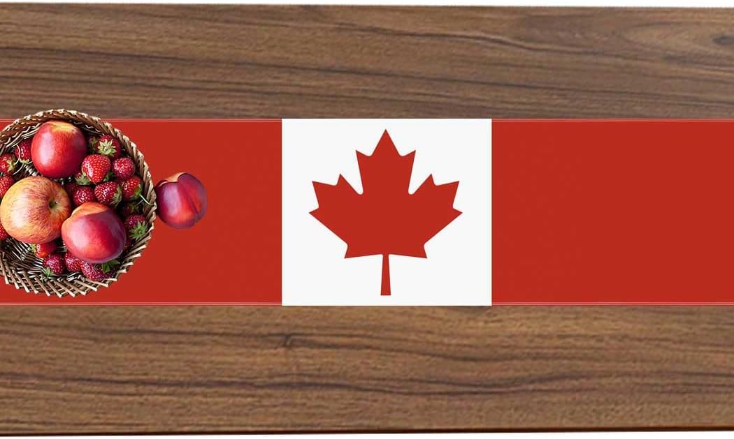 Canada Table Runner,Canadian Flag Tablecloth,Durable 150D Kitchen Dining Decor,Home Desk Decorations Cloth for Bridal Shower Living Room 12×48inch image 4