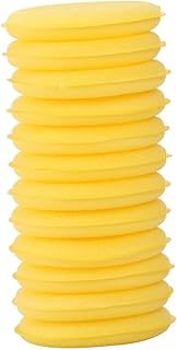 Wakauto 12 Peças De Algodão Encerado Redondo Amarelo Cera Polonês Imprensa Borda Limpa Esponja De Cera De Carro Esponja De Cera De Carro Polonês Esponja De Cera De Carro Esponja De Cera