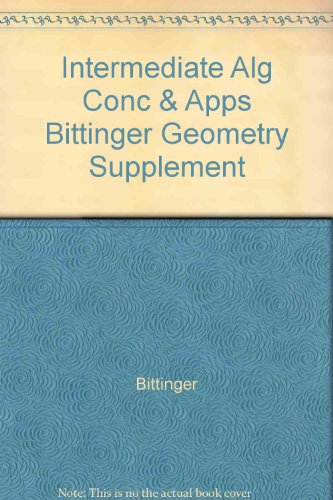 Intermediate Alg Conc & Apps, Bittinger Geometr... 0201350289 Book Cover