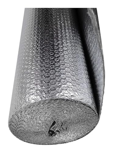 Lámina aislante de aluminio, Aislante térmico, Double Bubble, para ventanas, vehículos recreativos, techos y puertas de garaje