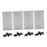 BCOATH 4 Pack Aquarium Divider Panel with Suction Cups Black Lattice Plate for Fish Tank Separation and Breeding Easy to Install Versatile Aquarium Supplies