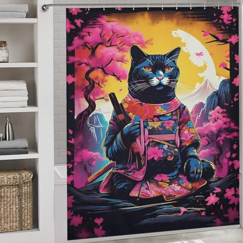 Rideau de douche imperméable en polyester 183x183 cm avec 12 crochets