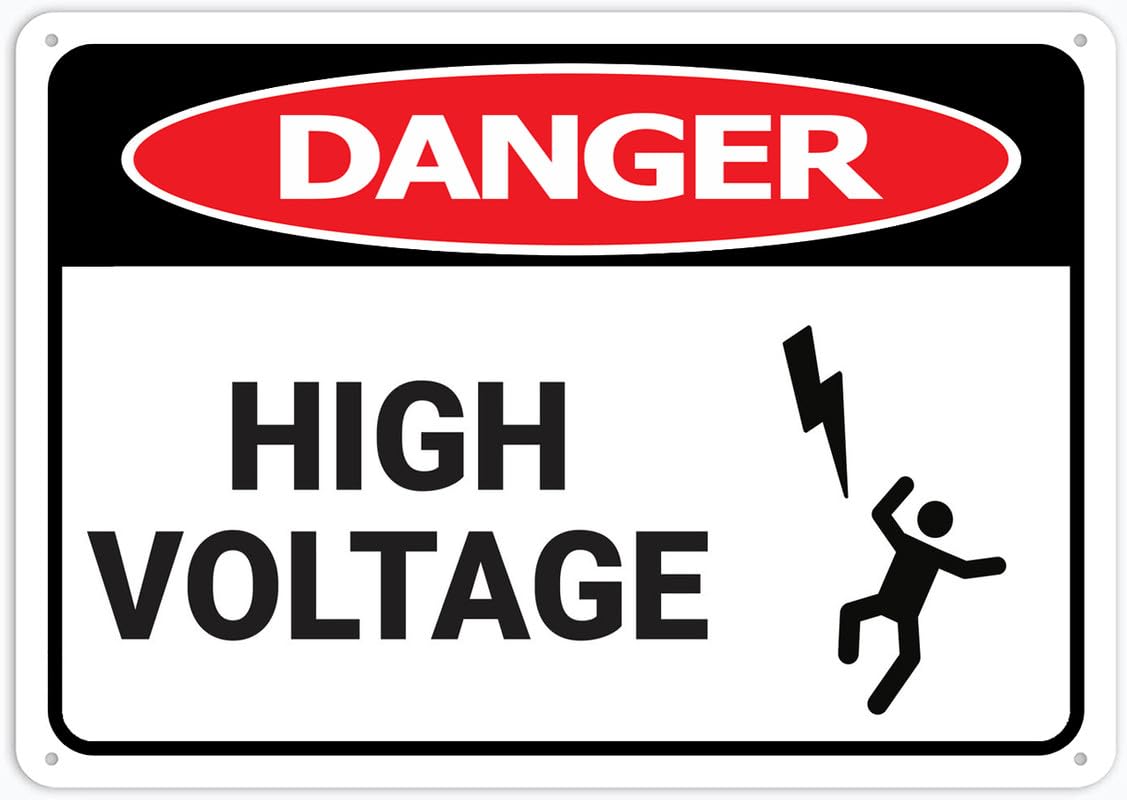 Danger High Voltage Aluminum Metal Sign 12"x8" For Business/Workplace/Office/Home/Delivery/Road/Garden Use