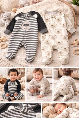 Image of TuddyBuddy 100% Cotton Multi Color Zipper Romper Sleepsuit /Romper /Jumpsuit for Baby Boy & Baby Girl