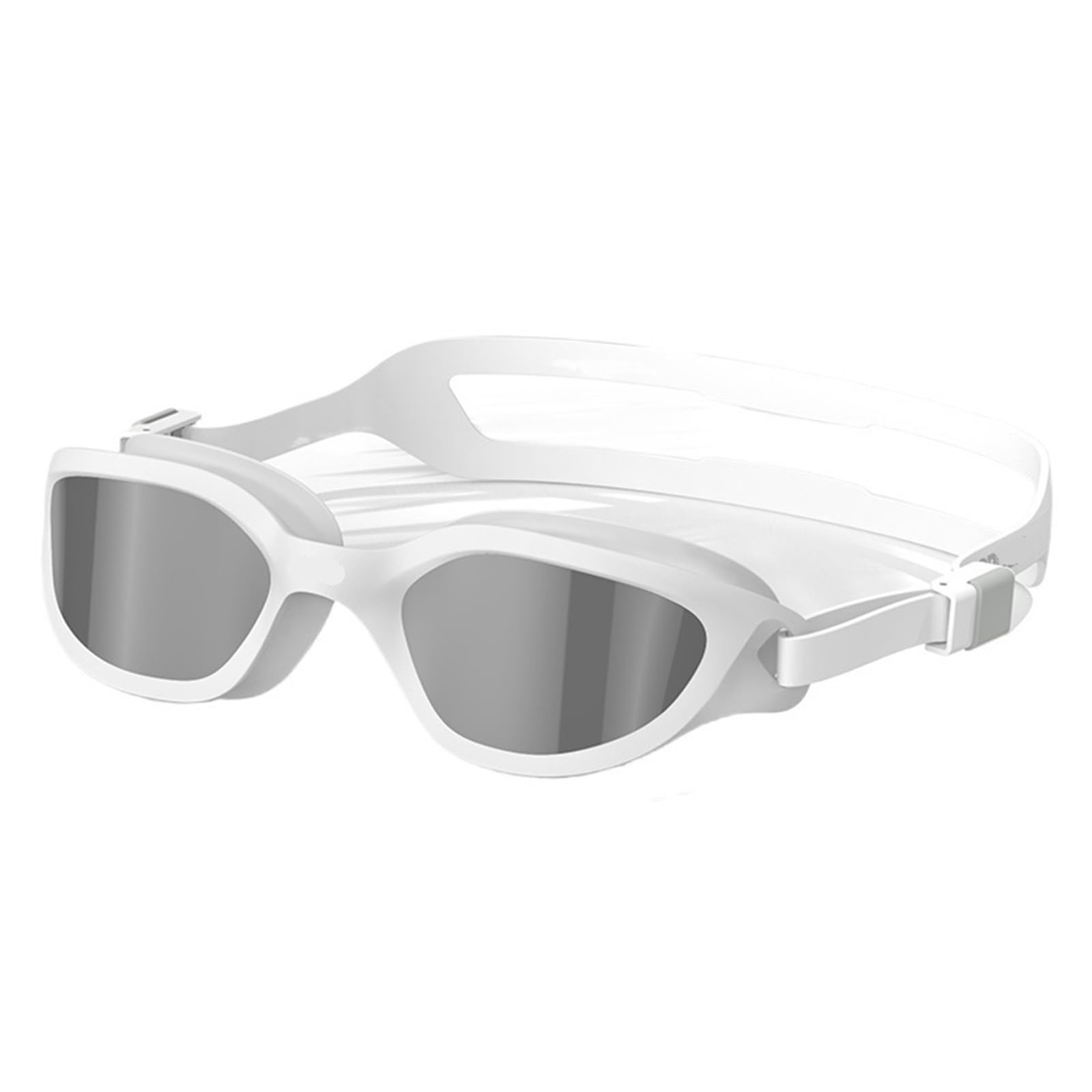 JUANYAO Occhiali da Nuoto Occhialini da Nuoto Regolabili HD Occhiali da Nuoto antiappannamento Occhiali da Nuoto Professionali in Silicone for Uomo per Il Nuoto(Silver-White)