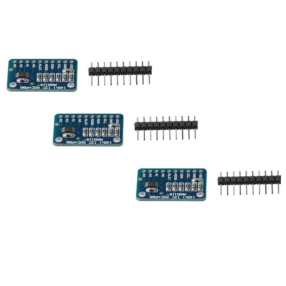 HOBBYIN ADC Module 3PCS 4 Channel High Precision 16 Byte ADS1115 Module I2C IIC Pre-Soldered Development Board ADC Development Board Module