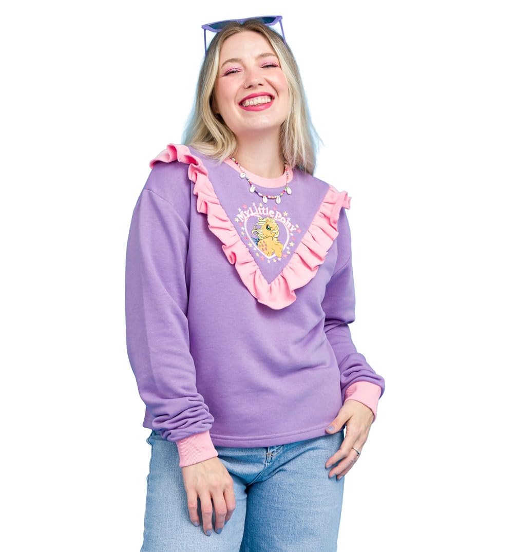 TruffleShuffle My Little Pony Ruffle Crop Lilac Sweater
