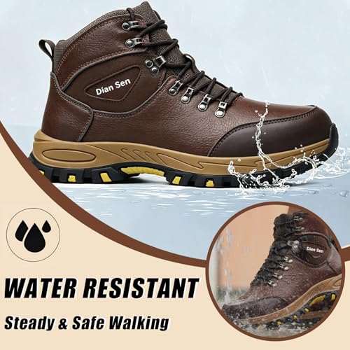 AMAWEI Steel Toe Shoes for Men, Comfortable Waterproof Work Boots,Non Slip Lightweight Puncture Proof, Indestructible Construction Shoes 7 — view 4