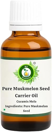 R V Essential Aceite portador de semillas de melón puro 0.5 fl oz (0.507 oz)- Cucumis Melo (100% puro y natural prensado en frío)