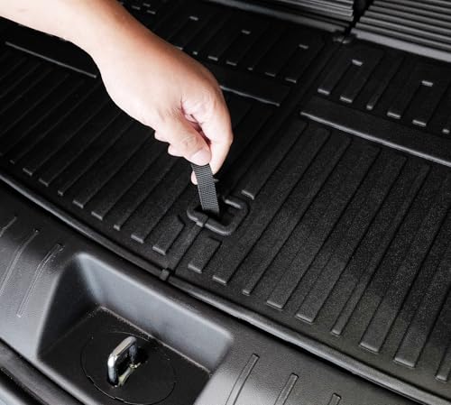 Image of Cargo Mat with Backrest Mats for 2024 2025 2026 Hyundai Santa Fe Car Mat Accessories, All Weather TPE Protector Cargo Liner Trunk Mat(Cargo Mat with Backrest Mats)