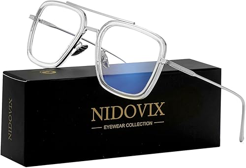 Miniatura 2 de NIDOVIX Gafas de bloqueo de luz azul estilo Tony Stark para hombres y mujeres, gafas de juegos de computadora de Iron Man y Spider-Man