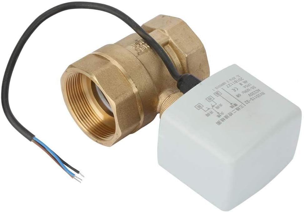 Ball Valve, Brass Ball Valve, AC220V DN50 2" Inch 2-Way 3-Wire Brass Electric Motorized