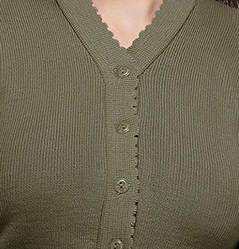 Image of Women Winter Wear V-Neck Full Sleeves Regular Fit Woollen Blouse