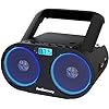 Audiocrazy Tragbares Stereo Radio CD Player, Boombox UKW AM/FM Radio, MP3, Bluetooth, AUX, USB,Unterstützt Micro SD…