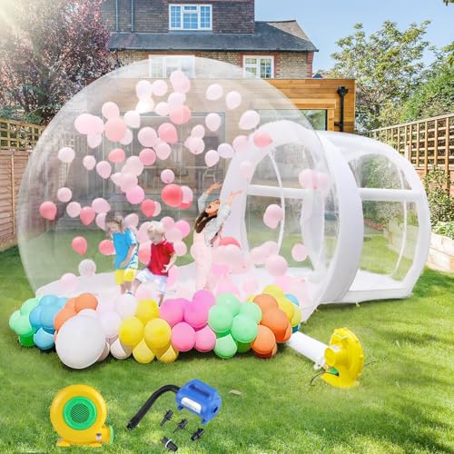 Tente dôme gonflable avec souffleur et pompe à air, PVC transparent pour fête d'enfants, mariage, jardin et utilisation commerciale