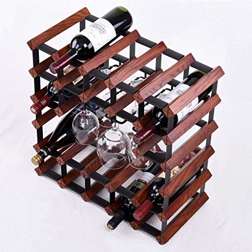 Soporte para botellas de vino de madera sólida 50.8x50.8x23.5 cm