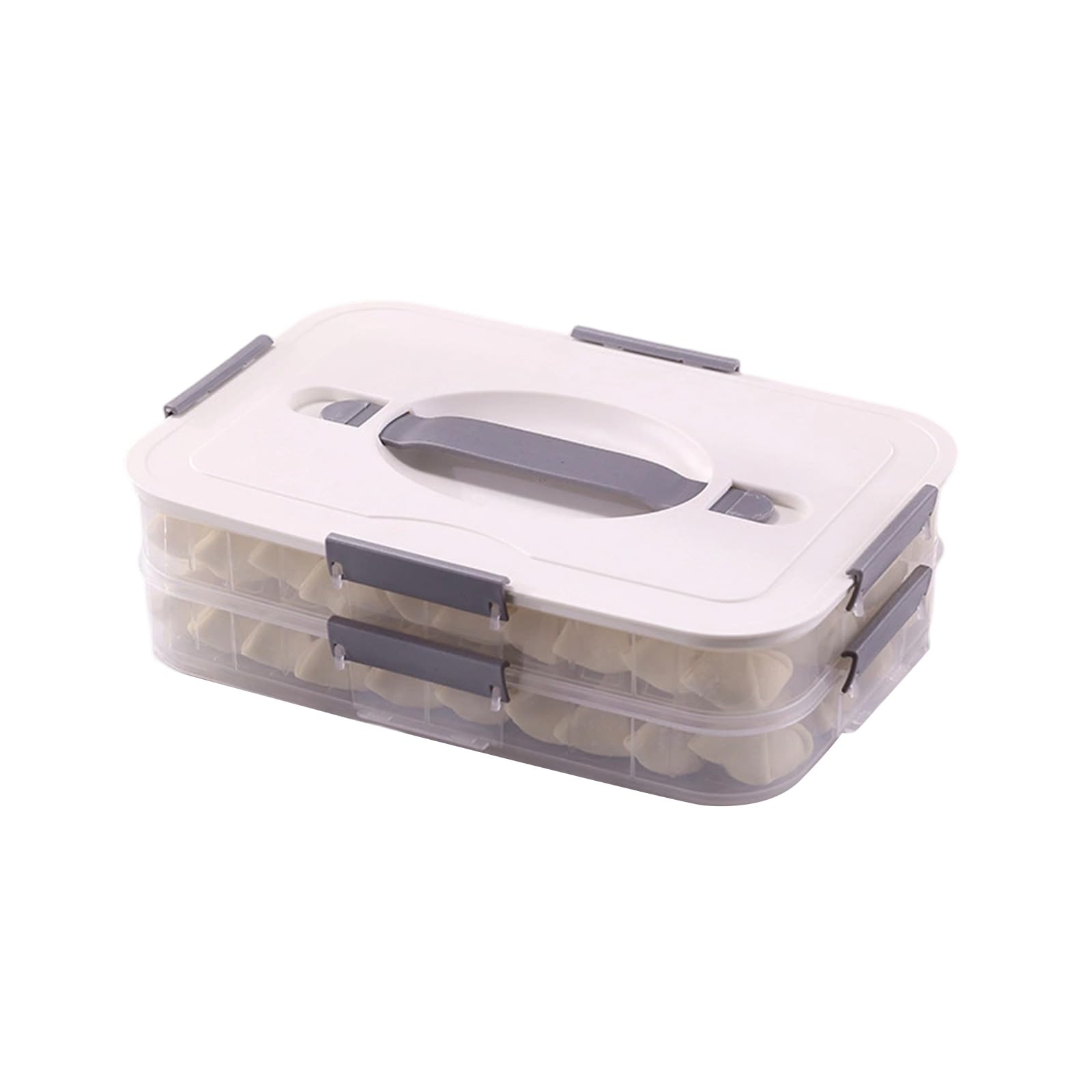 Woedpez Refrigerator Food Organizers Antislip Textured Bottom Food Storage Container for Dumplings, Cookie, and More Secure Closure Container