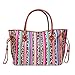 Canvas beach bag Casual Tote Bag with PU piping - Large Lightweight Market, Grocery & Picnic Tote with Oversized Pockets(leopard stripe)