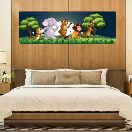 Image of Printed Split Ac Cover Indoor Unit For 1.5 Ton Capacity AC, Inner Unit Ac Cover, All Weather Cover /Attractive Digital Prints /Dustproof /Silken water-resistant Split Ac Cover (Jungle Safari)