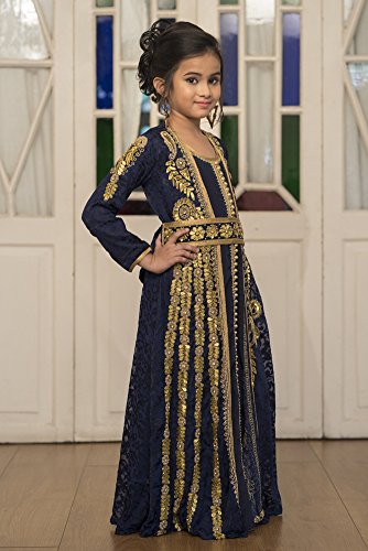 Robe fille bleue 4-5 ans vêtement coton été manche courte - 4