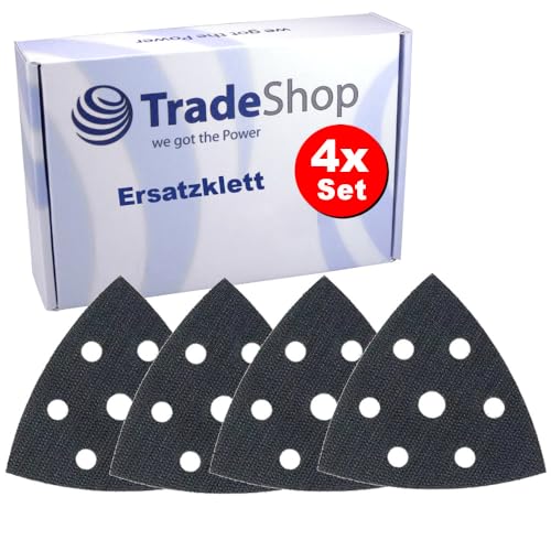 Trade-Shop - 4 pezzi di velcro di ricambio autoadesivo, 93 x 93 x 93 mm, compatibile con Bosch PDA 180 E, compatibile con Parkside PDS 290 C3, PDS 290 B2, PDS 290 A1