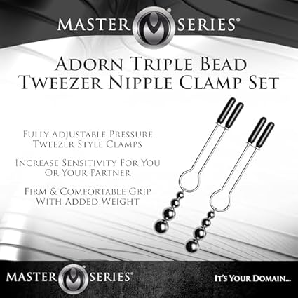 Master Series Adornar conjunto de Abrazadera de Pezón de Triple Cordón - 64 gr