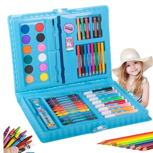 Toy Imagine Color Set for Kids Drawing Doodle Sketch Crayon Painting Water Paint Art Colour Kit Toys Birthday Return Christmas Gift Boys Girls Age : 3-5 Years Old Stationery(Color Set 68), Blue
