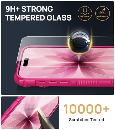 Image of SSLOTSCASE for iPhone 17 Case with 2X Screen Protector & Card Holder, Pink