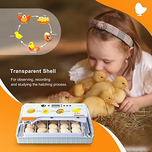 NORJIN 20 Egg Incubator with Automatic Egg Turning and Humidity Control, Chicken Egg Incubator for Hatching Eggs, Automatic Water Adding, Egg Candler for Hatching Chicken Duck Quail Bird Eggs