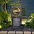 Bumilgar Outdoor Water Fountain with LED Lights, 37.4'' Inch Modern Indoor Freestanding Curved Surface Artistry Design Waterfall Fountains for Garden, Patio, Backyard, Porch Home Art Decor