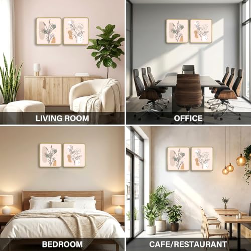 Image of RANDOM Premium Square Wall Painting Set of 2, 38 x 38 cm (Square Painting Flower)
