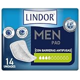 Lindor Men: Protectores para Hombres con Pérdidas de Orina, Extra, Compresas y Absorbentes para Incontinencia, 168 unidades