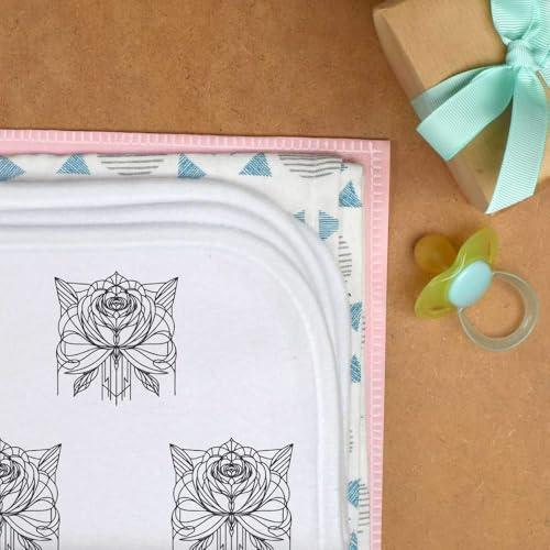 Azeeda 'Art Deco Rose Doodle' Baby Burp/Wash Cloth (BC00033850)3