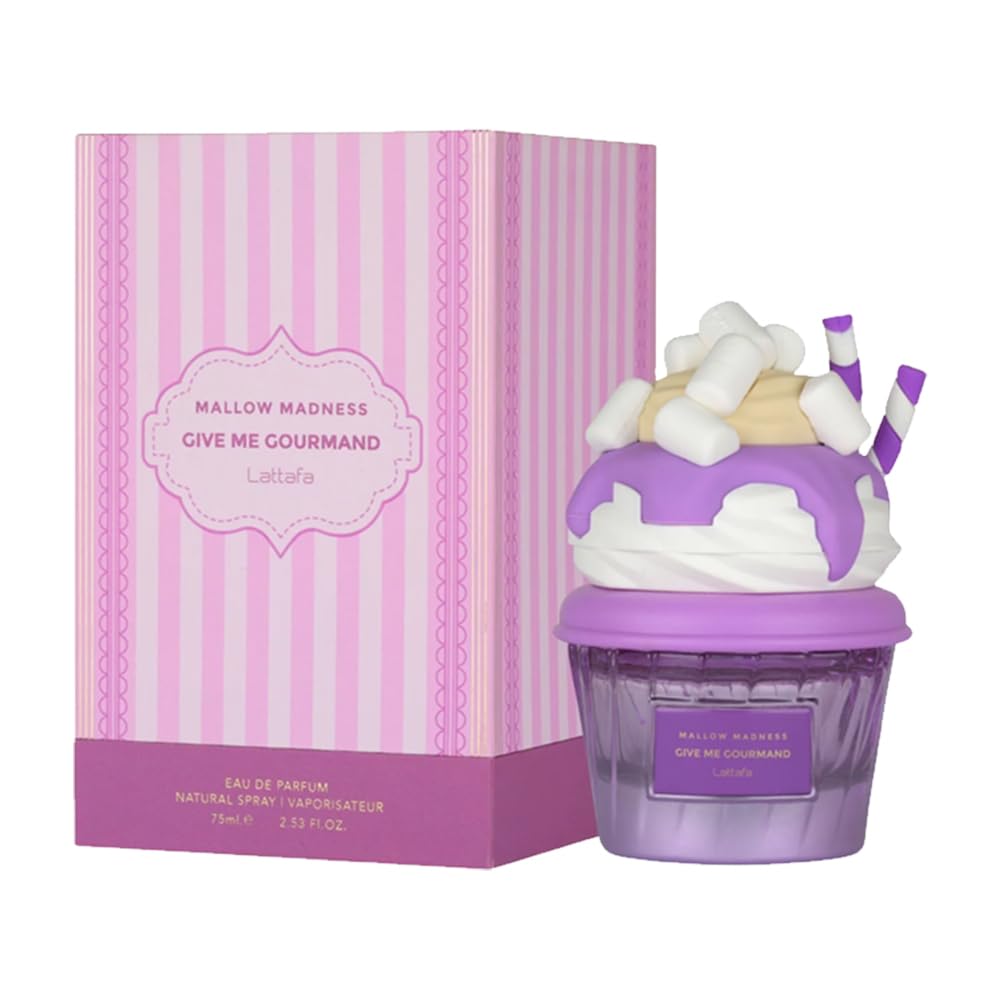 Lattafa Mallow Madness Eau de Parfum Give Me Gourmand Collection, Sweet Gourmand Fragrance, Marshmallow & Vanilla, Spray Form, 75ml, Long-lasting