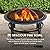 Sunjoy 29 in. Outdoor Fire Pit Black Steel Patio Fire Pit Backyard Wood Burning Fire Pit with Spark Screen and Fire Poker