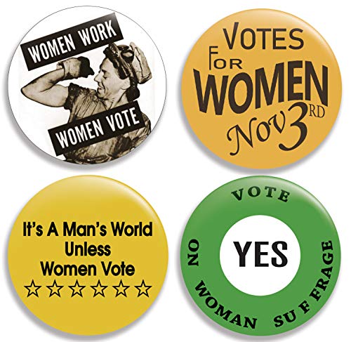 Votes for Women (Collection IV) Pinback Buttons/Pins (2.25 inches) Set of 4