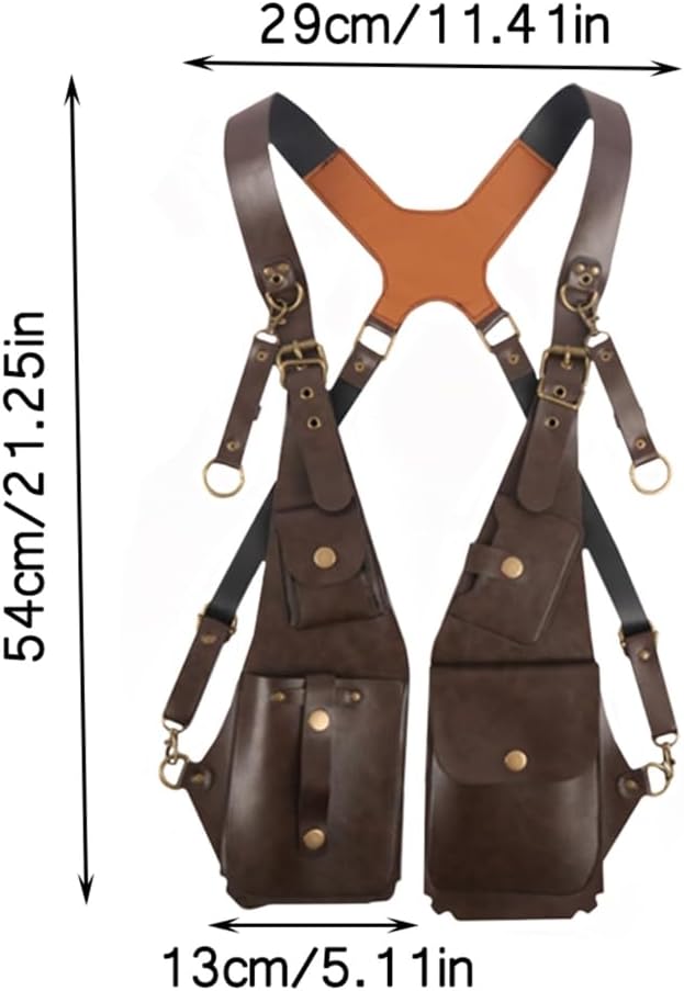 PU Leather Shoulder Harness Bag for Men Women Phone Wallet Case Underarm Strap Wallet Double Shoulder Holsters Pouch Black image 5 of 9 B0D8TBSG89